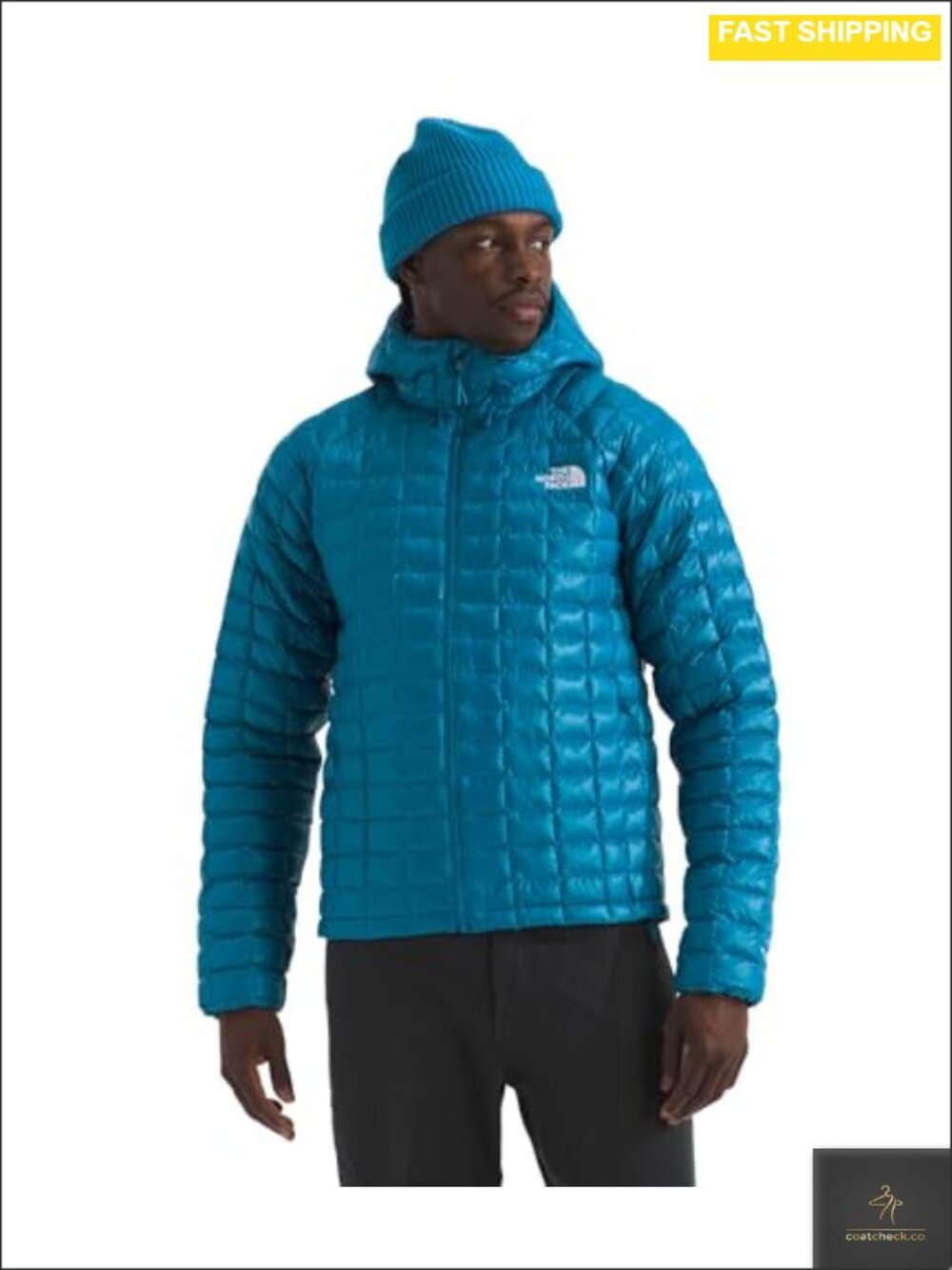 Men's Thermoball Hooded Quilted Puffer Jacket Wind Water Resistant